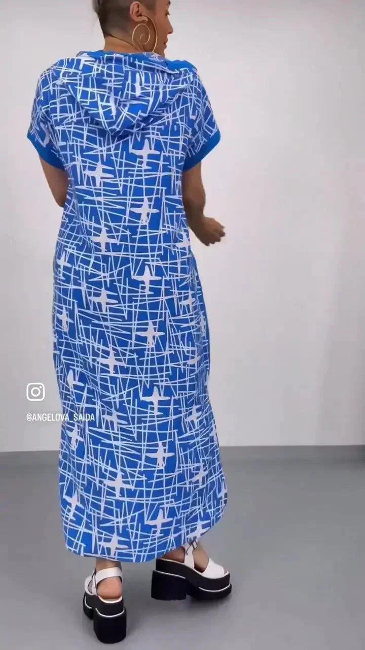 🔥👗Макси рокля с цип и качулка
