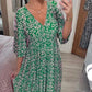 😍👗 Дамска бохо макси рокля с V-деколте и пояс – Лека принт, еластична талия, UK8–24 ✨