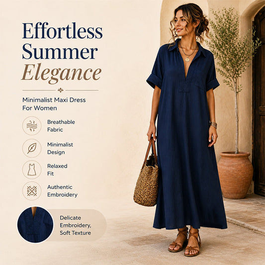 Damski minimalistyczny jednokolorowy maxi dress