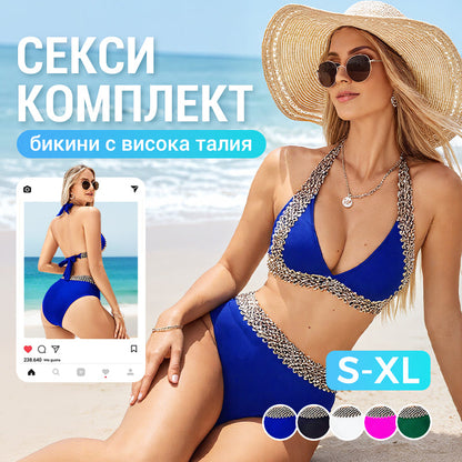 🌊【40-100KG】🏖️ секси бански костюм с V-образно деколте👙
