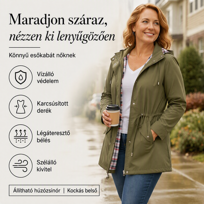 🧥✨Női Elegáns. Könnyű. Vízálló Kabát-Engedd Szabadjára a Stílust és a Tartósságot Bármilyen Viharban!