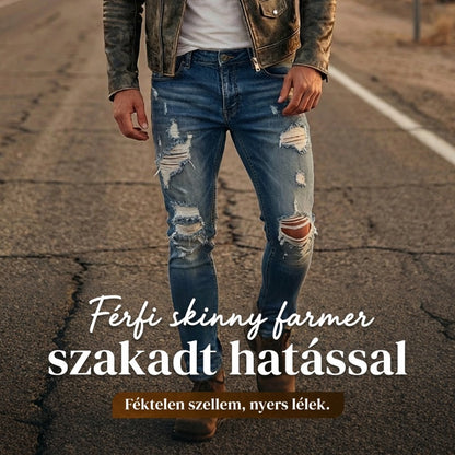 👖 Férfi stílusos, szakadt skinny farmer ✨