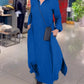 Side Slit Lapel Loose Long Dress
