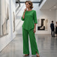 ✨Women's Irregular Hem Top & Wide Leg Pants Two - Piece Set