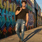 👖 Férfi stílusos, szakadt skinny farmer ✨