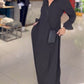 Side Slit Lapel Loose Long Dress