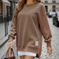 💥Winter Hot Sale 50% Off💥Long Sleeve Pullover Zipper Slit Casual Sweatshirt Dress