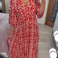 🔥50% OFF🔥Casual Print V-neck Long Dress