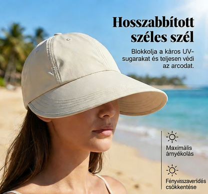 🧢Női, széles karimájú, baseball stílusú napellenző sapka🌞
