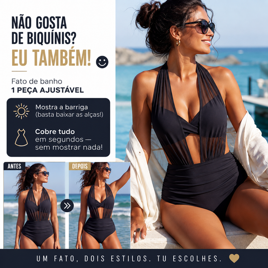 ✨👙 Damskie bikini z wysokim stanem, modelującym brzuch i eleganckim dekoltem w kształcie litery V