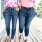 🔥 HOT SALE ！！！👖 Tummy Control Cuffed Slim Fit Jeans