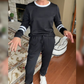 🔥Damski 2-częściowy dres z kołnierzem typu crewneck w stylu color-block