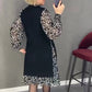 Модерна, уютна и топла зимна рокля с цветя