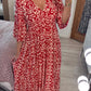 【S-5XL】👗Дълга рокля с V-образно деколте и щампа