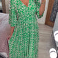 【S-5XL】👗Дълга рокля с V-образно деколте и щампа