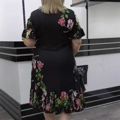 🌺 Печатни елегантни рокли с къс ръкав