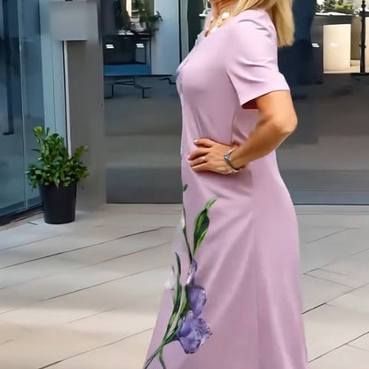 🌺Елегантна свободна рокля с флорален принт