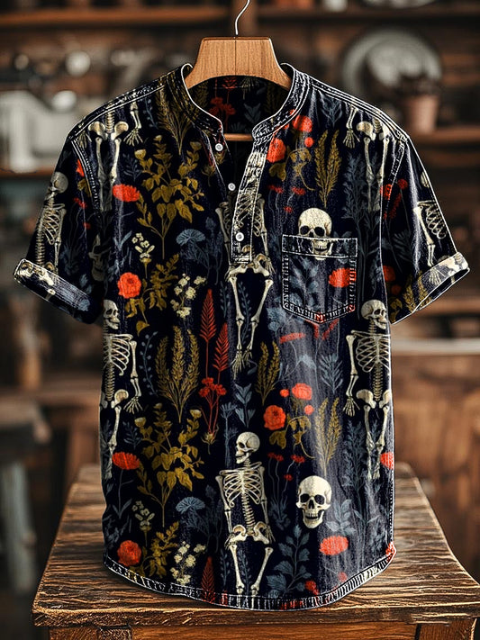 Хелоуин череп реколта печат случайни henley