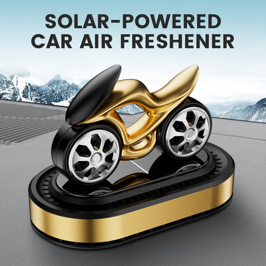 Ароматизатор за кола с форма на мотоциклет, захранван със слънчева енергия