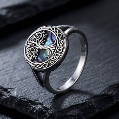 💍 Egyedi Szépség Ujjadon: Varázslatos Abalone Élet Fája Gyűrű – A Tökéletes Ajándék! 🎁💖
