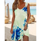 🏖️😍Дамска рокля без ръкави с V-образно деколте и асиметрична кройка👗
