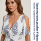 👗 🌞 Рокля с тропически принт, свободна кройка, открити рамене и страничен разрез