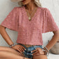 Women's Jacquard V-Neck Butterfly Sleeve Top