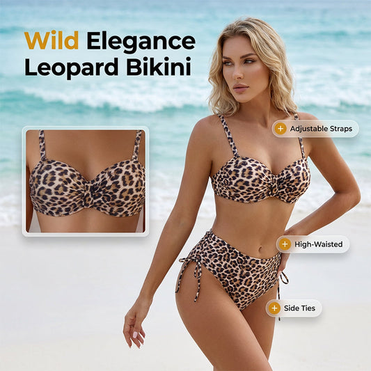 🐆👙Дамски комплект бикини с висока талия – горна и долна част💝