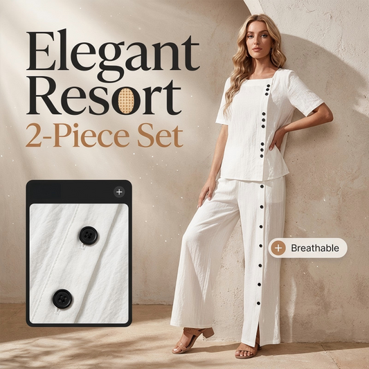 🔥🔥New arrivals-Women's Casual Top & Wide-Leg Pants 2-Piece Set