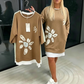 👗🌼Дамска рокля с флорален принт, имитация на два елемента, от суитчър плат😍