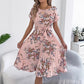 🌼👗Дамска рокля с флорален принт и плисирана средна дължина😍