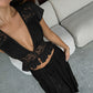 Elegant Lace V-Neck Top & Maxi Skirt Set