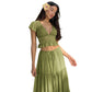 Elegant Lace V-Neck Top & Maxi Skirt Set