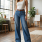 👖Дънки за жени с висока талия и широки крачоли🔥