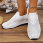 👟Дамски обувки с кристали и пеперуди, тип "slip-on" - Блестете с всяка стъпка ✨
