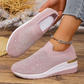 👟Дамски обувки с кристали и пеперуди, тип "slip-on" - Блестете с всяка стъпка ✨