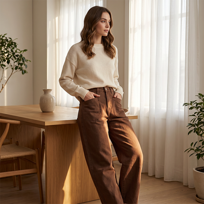 👖✨Дамски панталони с висока талия и широк крачол — удобни, стилни🌿