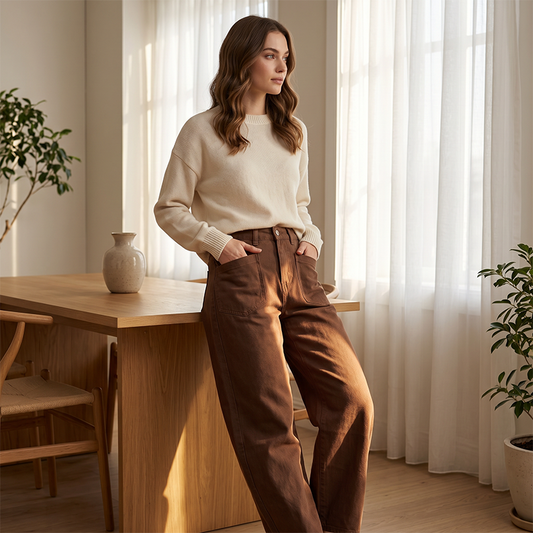 👖✨Дамски панталони с висока талия и широк крачол — удобни, стилни🌿