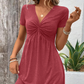 Women's V-Neck Short-Sleeved Dress