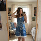 ❤️🌼Дамска рокля с имитация на двупарче деним принт👗👖