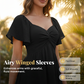📢📢50% OFF !! ⏰Women's Elegant Twist-Front A-Line Mini Dress | Breathable Textured Summer Dress with Flutter Sleeves