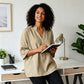 Women's Half Sleeve Button-Up V-Neck Shirts