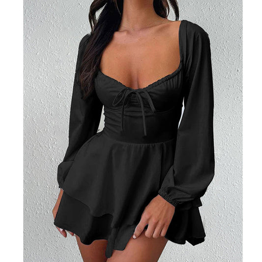 👗 30% ОТСТЪПКА СЕГА! 🎀 Дамска рокля с тип "сладко сърце" – многослойни волани и отворен гръб – игрива и елегантна 🥂