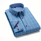 Nowoczesna koszula męska w kratę windowpane – kontrastowe detale, kołnierzyk button-down, mieszanka premium ✨