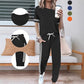🏃‍♀️😍Дамски ежедневен двучастичен комплект с странични ивици👕👖