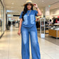 💙Women's Casual Denim Top & Pants 2-Piece Set – Effortless Everyday Summer Style☀️