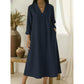👗☀️Women’s V-Neck Cotton Linen A Line Dress – Effortless Everyday Elegance✨