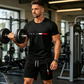 Мъжки комплект от горна част с щампа и шорти – 2 части💪