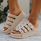 Multi-Strap Platform Beach Slides for Women