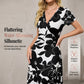 Elegancka, 3D kwiatowa suknia maxi